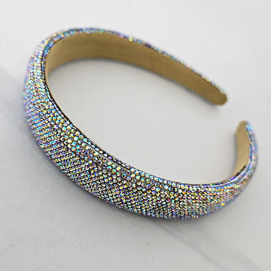 Medelina Puffy Headband Inlaid Stones Multicolor