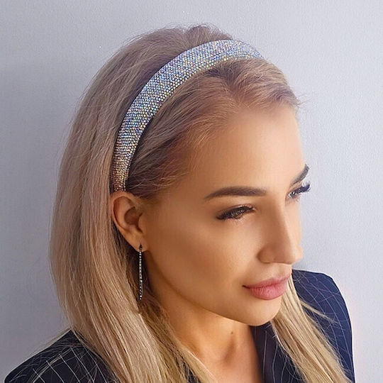 Medelina Puffy Headband Inlaid Stones Multicolor