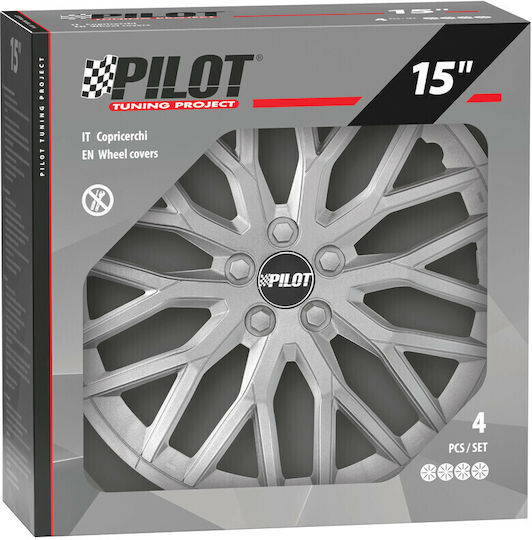 Lampa Car Hubcap Set 15" 4pcs Silver