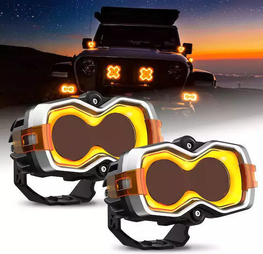 Waterproof Car Headlights 2 Pieces 4600lm White & Yellow Novsight A500-wl8-2s