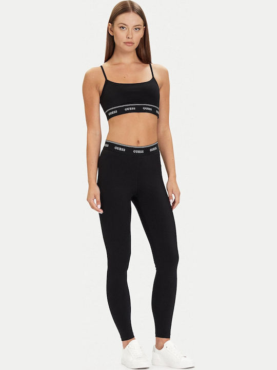 Training Women's Set with Cropped High Waist Black Leggings