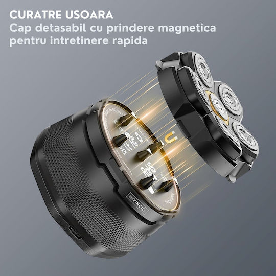 Invincio Rotativ Aparat de Ras Electric Față / Corp Reîncărcabil