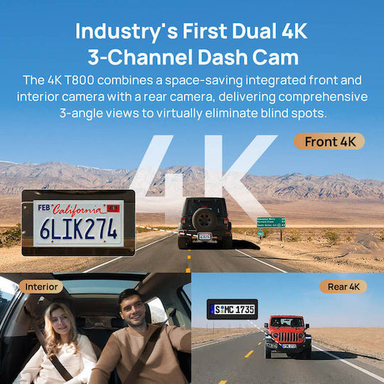 70Mai T800 Set Autokamera DVR 4K mit Bildschirm 3" & Rückfahrkamera