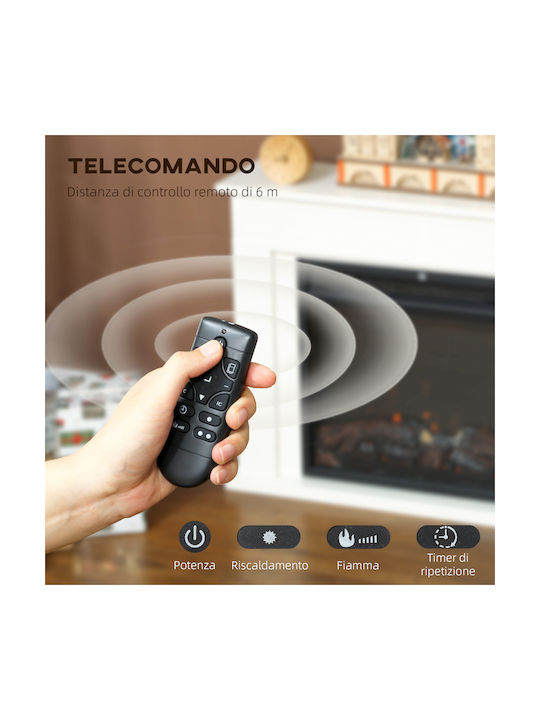 HomCom Επιδαπέδιο Ηλεκτρικό Τζάκι 2000W 98x23.5cm