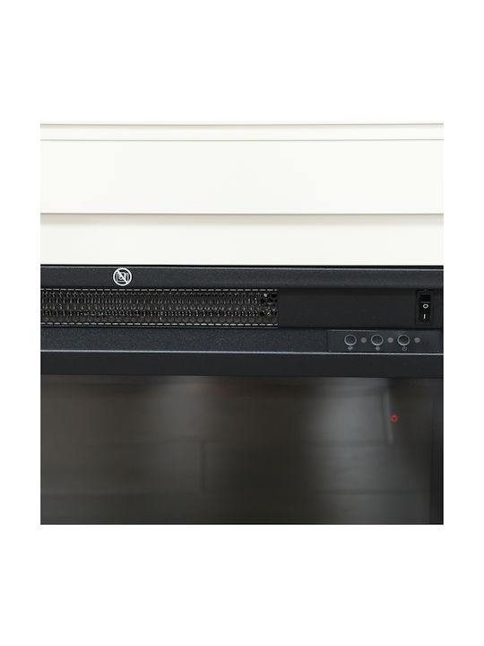 HomCom Boden Elektrischer Kamin 1000W 98x25cm Weiß