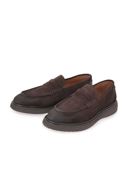 Suede Ανδρικά Loafers σε Καφέ Χρώμα