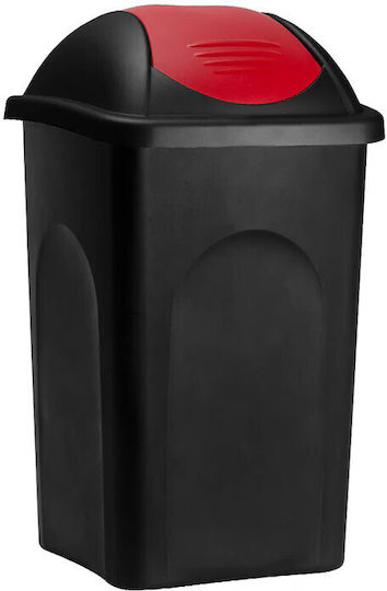 Monzana Coș De Gunoi Din Plastic Cu Capac Oscilant Negru 60lt