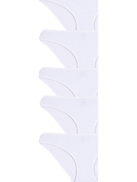 Aurelia Βαμβακερά Ψηλόμεσα Γυναικεία Slip MultiPack Λευκό