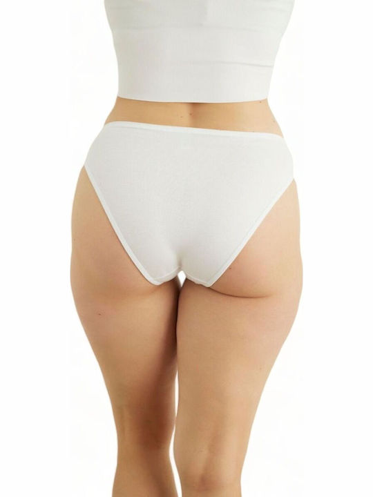 Aurelia Βαμβακερά Ψηλόμεσα Γυναικεία Slip MultiPack Λευκό