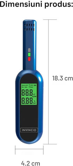 Invincio Safe Testeur De Alcool Digital De Precizie Portabil Fără Contact Precizie +/-0.01%bac Ușor Compact Fără Necesitatea Muștiucului Ideal Pentru Testări Frecvente Rapide Pentru Mulți Oameni Afișaj Rapid Utilizare Intuitivă Albastru