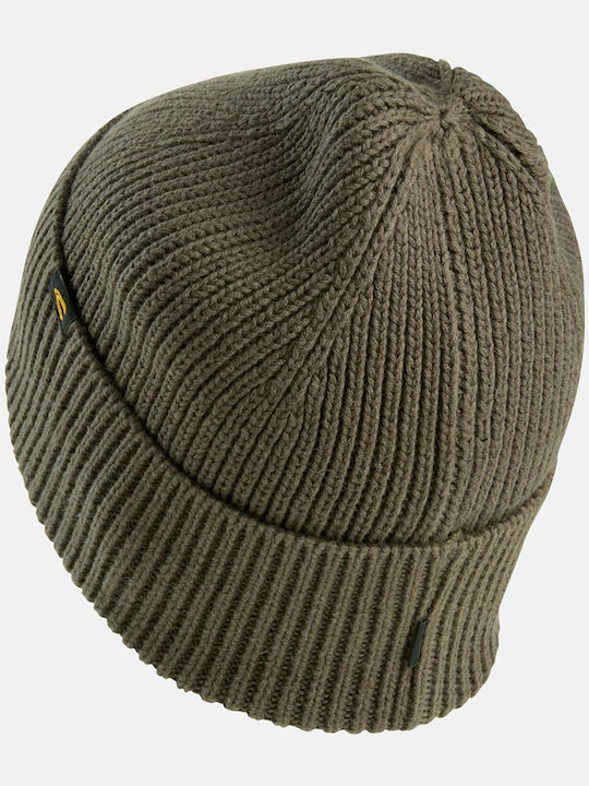 Beanie Ανδρικός Σκούφος με Rib Πλέξη σε Χακί χρώμα