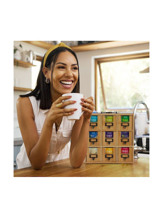 Relaxdays Caseta Pentru Ceai / Cafea Cu Capac Din Lemn Maro 29x11.5x30cm
