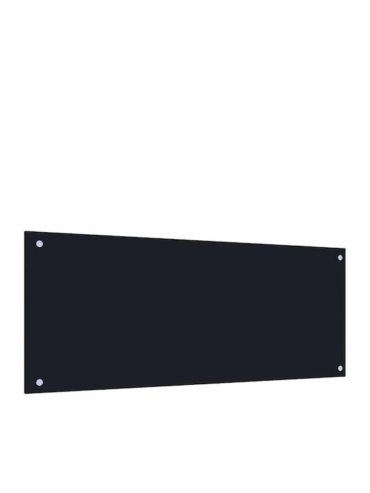 Back Panel Kitchen 2 Pieces Black 100 x 40 cm Tempered Glass 3415440 Black