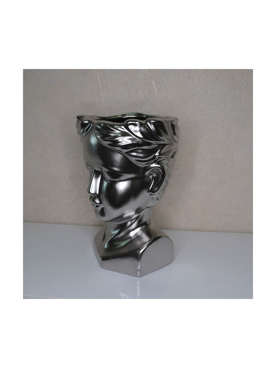 Velve Διακοσμητικό Βάζο Ασημένιο Ασημί 14x14xΥ25cm