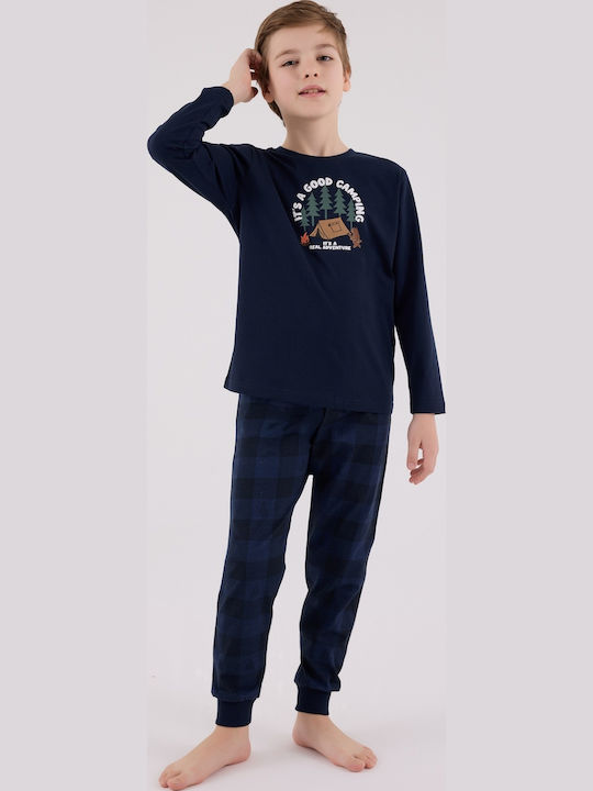 Arnetta Kinder Schlafanzug Winterlich Baumwoll Dark Blue