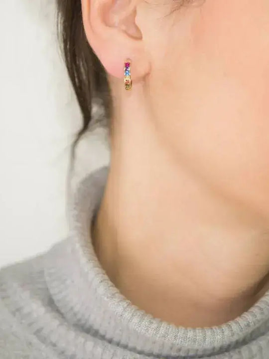 Обици от Злато 14K с Камъни