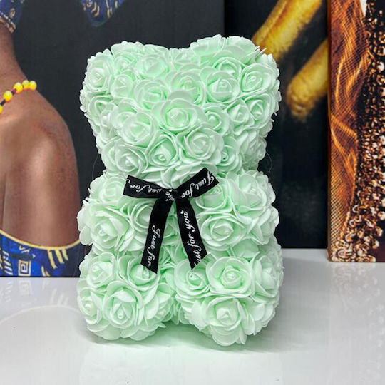 Floral Teddy Bear Foam Roses 25 Cm Hand-Decorated Gift Box Light Green Floral Teddy Bear Foam Roses 25 Cm Hand-Decorated Gift Box Light Green