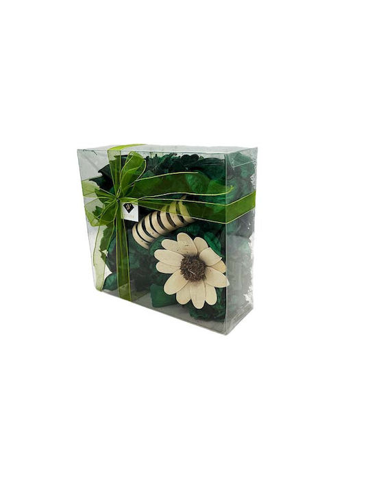 Aranjament Floral În Cutie Rotundă Trandafiri Săpun Trufe Belgiene Flori Uscate Parfumate Galbene