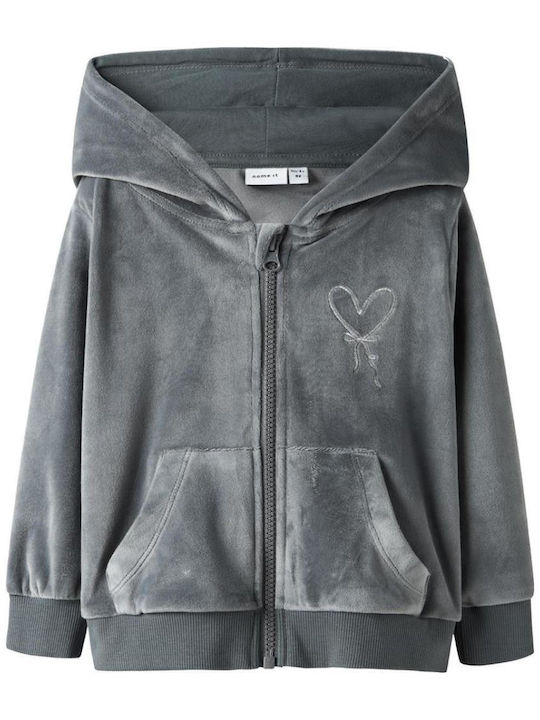 Kinderstrickjacke mit Kapuze Lava Smoke