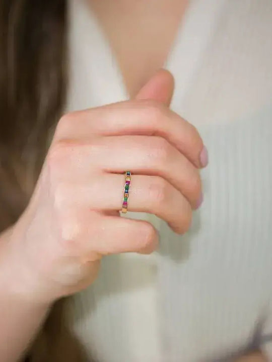 Damen Ring Ehering mit Zirkonia aus Gold 14K