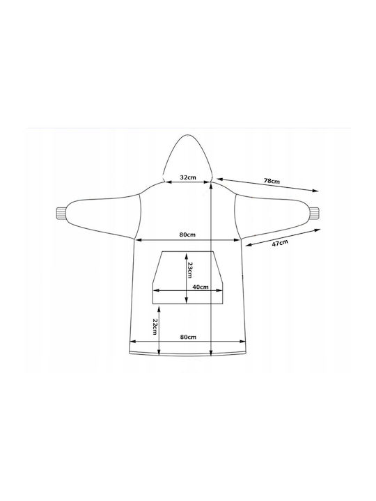 Κουβέρτα Fleece με Μανίκια 80x80εκ. Λευκή