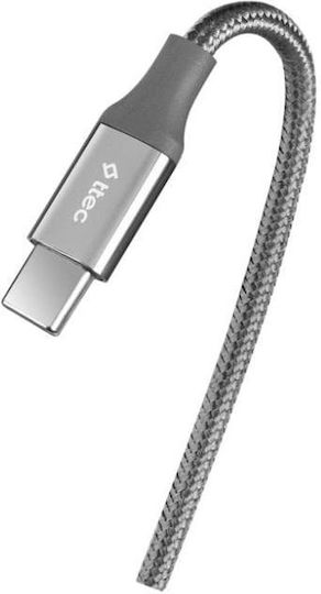 TTEC Braided USB 2.0 Cable USB-C Male - USB-C 65W PD Gray 3m