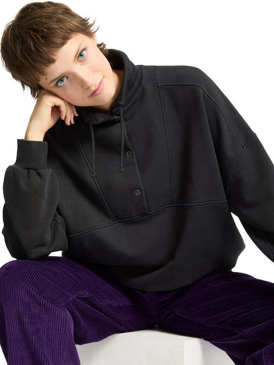 Reetrostone Winter Women's Cotton Blouse Vintage Black