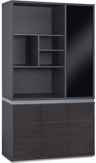 Ντουλάπα Γραφείου Rosewood Ξύλινη με Κλειδαριά Wenge 81.5x40x200cm