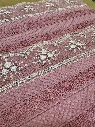 Linea Home Σετ Πετσέτες Μπάνιου 2τμχ Dusty Pink Βάρους 500gr/m²