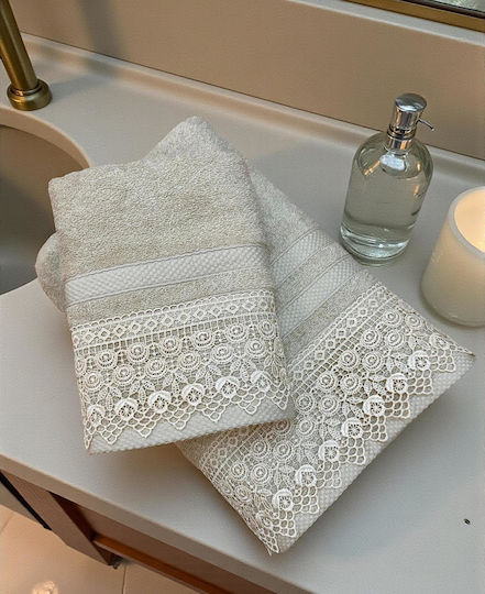 Linea Home Комплект Кърпи за Баня 2бр Бежов Тегло 500гр/кв.м