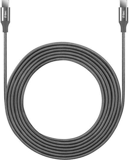 TTEC Alumicable Regular USB 2.0 Cablu USB-C bărbătesc - USB-C 65W Gri 2m