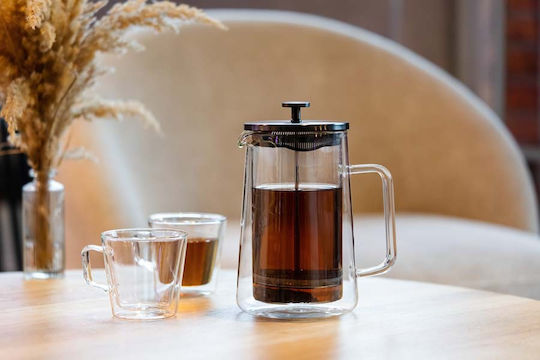 French Press Tea Coffee Vialli Design Diva Graphite Matte 1 L