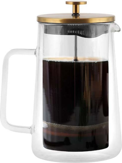 French Press Tea Coffee Vialli Design Diva Matte Gold 1 L
