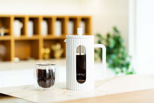 Vialli Design Livio White 1l French Press Tea Coffee