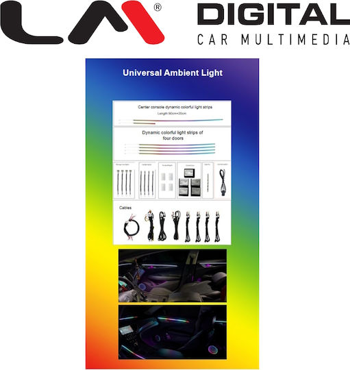 LM Digital Εσωτερικό Διακοσμητικό Συστήμα Φωτισμού Αυτοκινήτου RGB