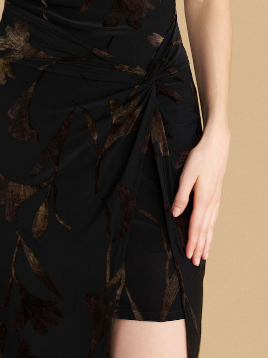 Midi Abendkleid Samt Black