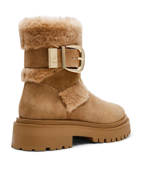 Wildleder Stiefeletten Damen Beige