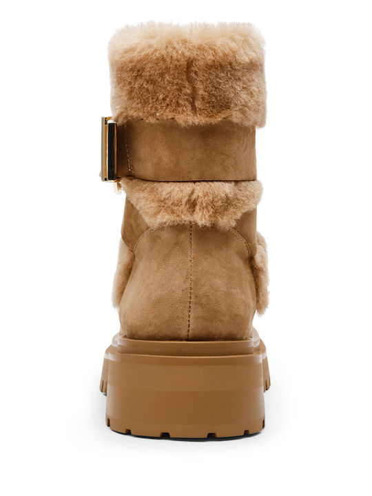 Wildleder Stiefeletten Damen Beige