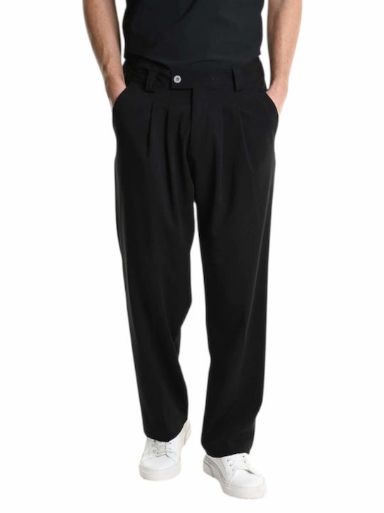 Pantaloni Chino Elastic cu Croială Normală Black