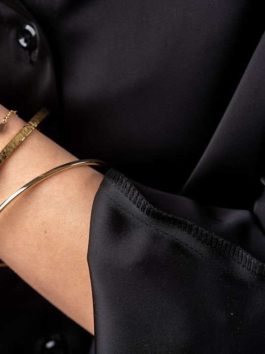 Lunaorocreations Women's Yellow Gold 14K Handcuff Bracelet Small