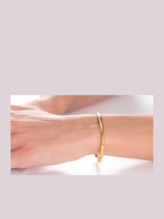 Lunaorocreations Women's Hammered Handcuff Bracelet Yellow Gold 14K Small