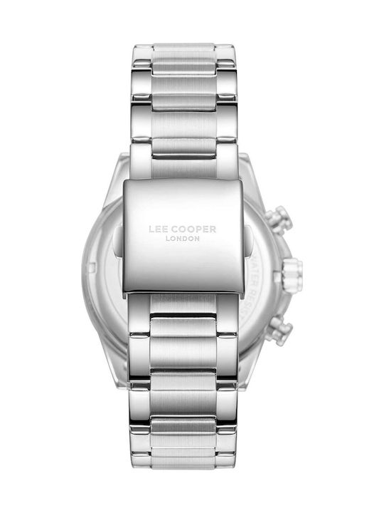 Lee Cooper Dual Time Men's Watch Battery with Silver Metal Bracelet