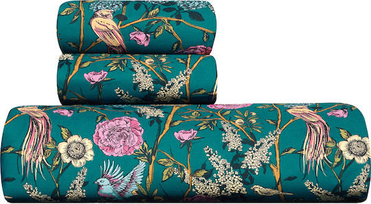 Kentia Σετ Υπέρδιπλη 220x240cm Aperry Emerald Green - Pink - Warm Yellow Kentia Σετ Υπέρδιπλη 220x240cm Aperry Emerald Green - Pink - Warm Yellow