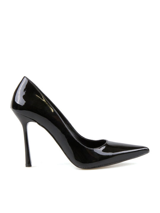Patent Leather Pointed Toe Black Heels