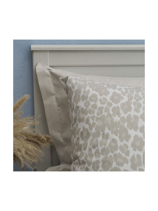 Charalambidis Textiles Leopar Сет Калъфки за Възглавници Бежов 52x72см.