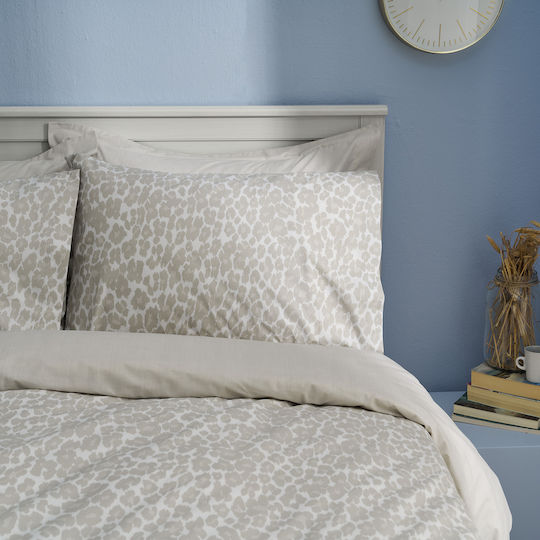 Charalambidis Textiles Leopar Σετ Μαξιλαροθήκες Μπεζ 52x72εκ.