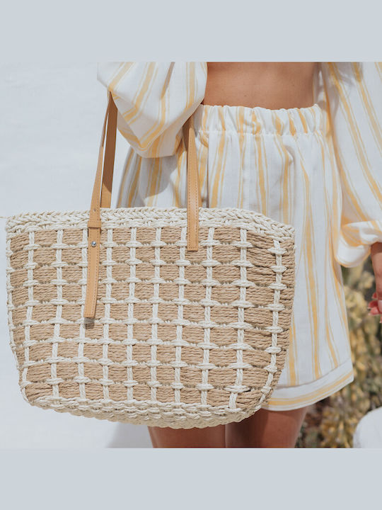 Straw Women's Bag Shoulder Beige
