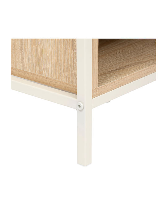 Metal Bedside Table Beige 40x30x50cm