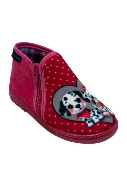 Anatomical Leather Kids Boots with Zipper Fuchsia