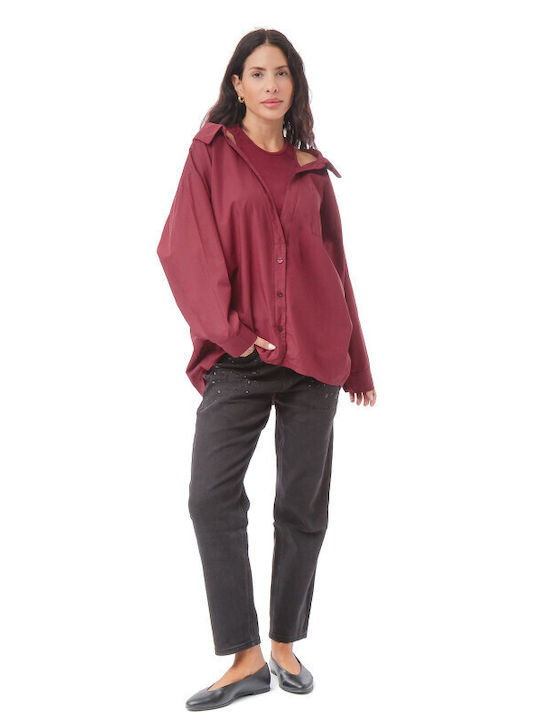 Women's Long Sleeve Shirt Bordeaux
